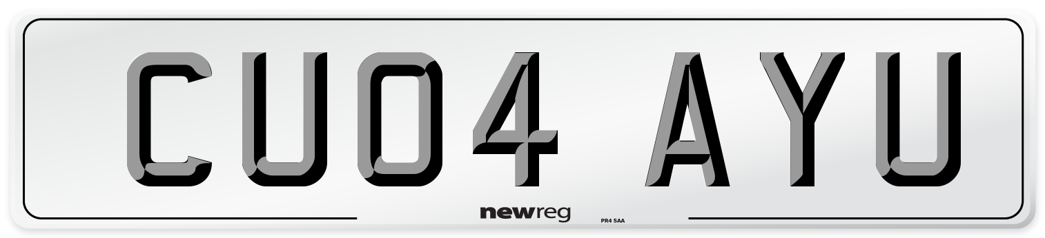 CU04 AYU Number Plate from New Reg